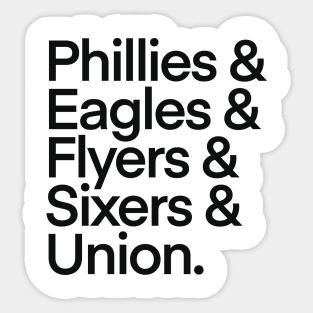 Philadelphia Team Sports Nicknames Sticker